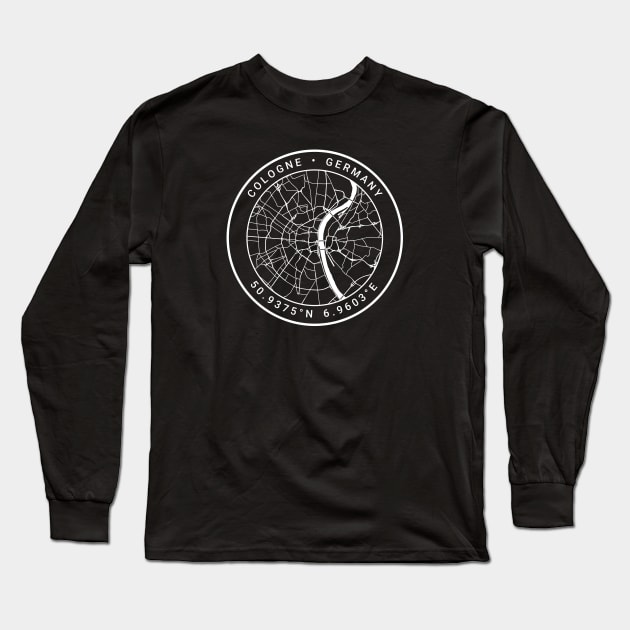 Cologne Map Long Sleeve T-Shirt by Ryan-Cox